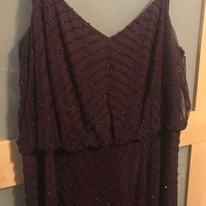 Adrianna Papell Art Deco Beaded Blouson Gown